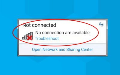 حل مشکل no connections are available در ویندوز 8