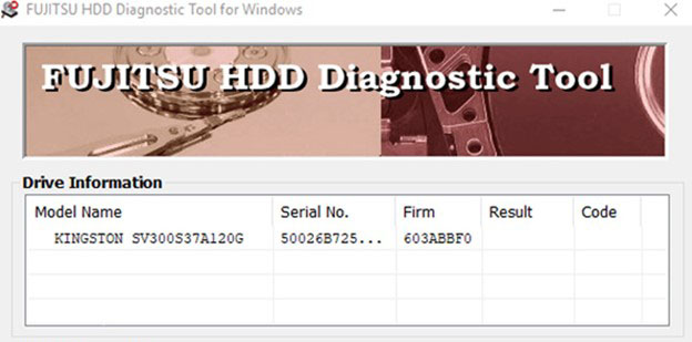 نرم افزار بررسی سخت افزار هارد Fujitsu Diagnostic Tool